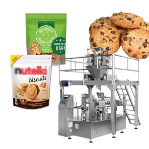 Machine d'emballage rotative automatique de pois chiches croquants biologiques machine d'emballage doypack de pois chiches secs pour snacks