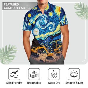 Camicette hawaiane da <span class=keywords><strong>uomo</strong></span> con bottone a sublimazione ad asciugatura rapida e all'ingrosso disegni personalizzati camicie da <span class=keywords><strong>uomo</strong></span> in poliestere pittura a olio stampate - Product Image 5