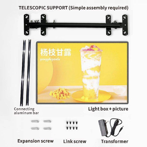 ป้ายไฟ LED แบบแขวนปรับแต่งได้ บางเฉียบ กรอบอะลูมิ<span class=keywords><strong>เ</strong></span>นียมสีดำ รูปทรงสี่เหลี่ยมผืนผ้า สำหรับใช้งานภายในอาคาร - Product Image 4