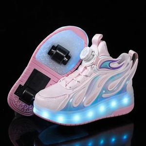 Chaussures à roulettes lumineuses pour enfants avec roues alignées, en matériau EVA, design à double roue pour les activités de plein air des enfants - Product Image 2