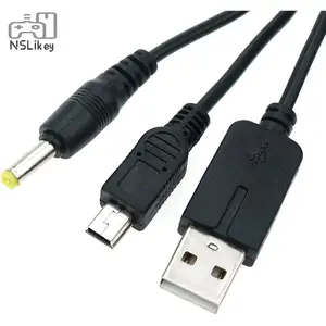 适用于PSP 1000 2000 3000控制台充电器电源线USB数据充电电缆的NSLikey 2合1充电器电缆