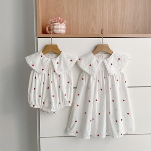 Zussen Liefde Geprint Meisjes Jurk Zomer Kinderen Rok Mouwloos Baby Romper Katoen Babykleding - Product Image 3
