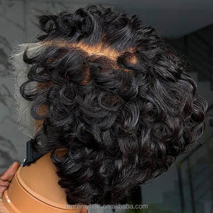 Nouvelle Perruque Courte Pixie Tendance en Dentelle Suisse <span class=keywords><strong>Invisible</strong></span>, Prix Abordable, 100% Cheveux Humains Vierges Bruts Pré-Pluckés, Perruques Lace Front 2025 - Product Image 1