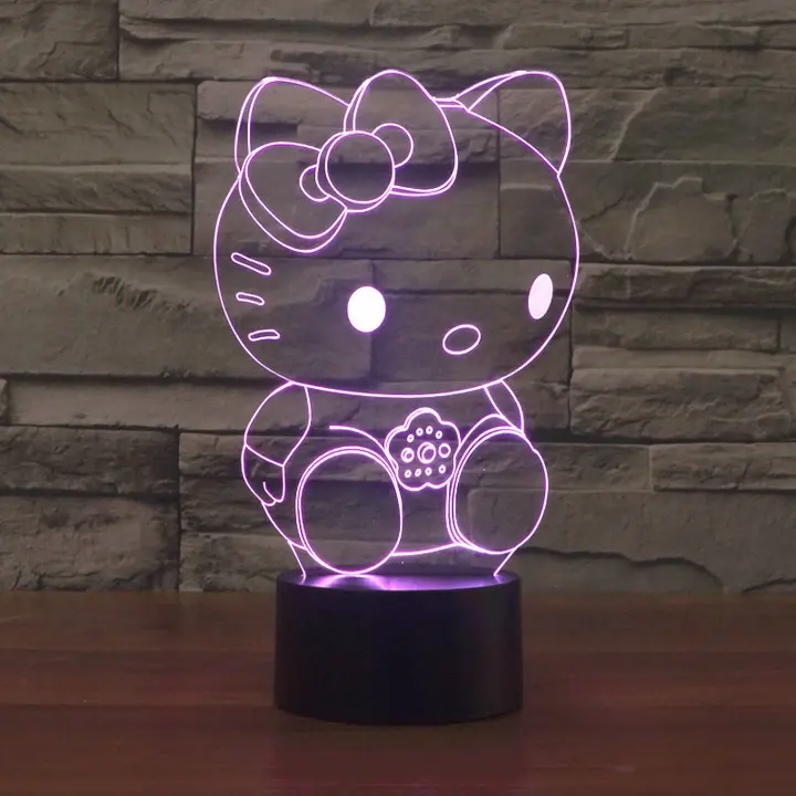 Hello Kitty lámpara de techo gato habitación infantil decoración mariposa servilleta LED 