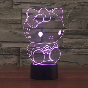 3D <span class=keywords><strong>HELLO</strong></span> <span class=keywords><strong>KITTY</strong></span> 7 COULEURS LED <span class=keywords><strong>VEILLEUSE</strong></span> PARFAITE pour CHAMBRE DE BÉBÉ - Product Image 1