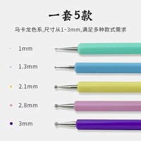 5 pièces/ensemble Macarons stylo à double extrémité pour strass dessin fleur outil de pointage manucure outil d'art des ongles