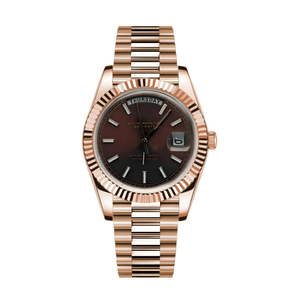 Montre de luxe S Luxury Weekly Diary, or rose, double calendrier, entièrement incrustée de diamants, 36/39 mm, chiffres romains, tendance - Product Image 3