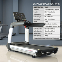 Tapis roulant électrique à absorption des chocs avec moteur AC, équipement de fitness, couleur personnalisée, OEM disponible