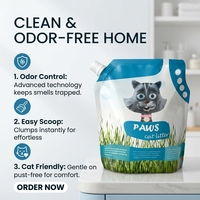 Sacs à litière pour chat en PET/PE imprimés sur mesure, résistants à l'humidité, à fond carré, pour l'emballage du lait et des sushis, directement de l'usine