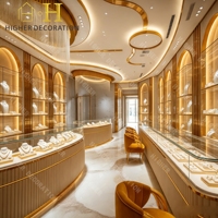 Vitrine de présentation de bijoux personnalisée avec éclairage LED, comptoir en verre, pour usage en centre commercial, étagères de magasin, vitrines, mobilier de bijouterie