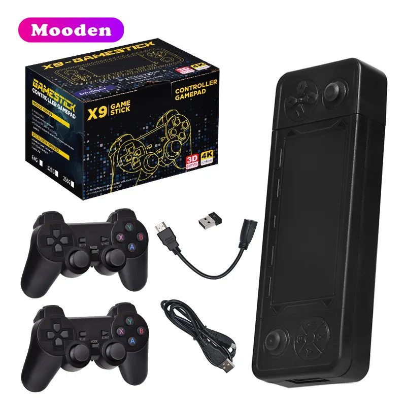 S X9 Game Stick 4K Consola de videojuegos 64GB 30000 Retro Classic Soporte Juegos 3D 2,4G Gamepad inalámbrico X9 pro