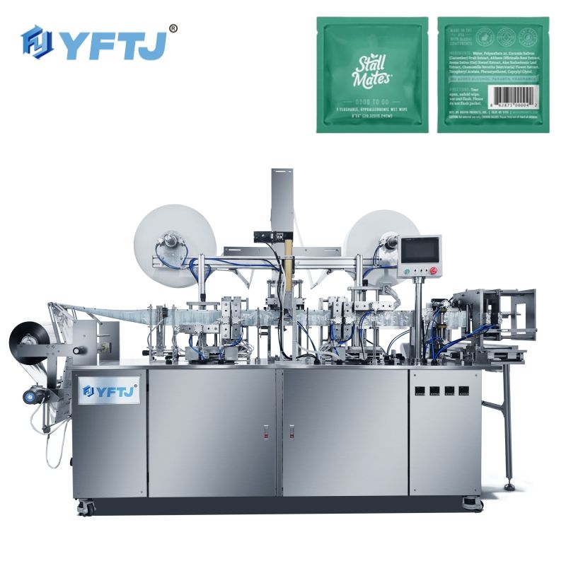 Four Side Sealing Wet Wipes Machinery High Efficiency