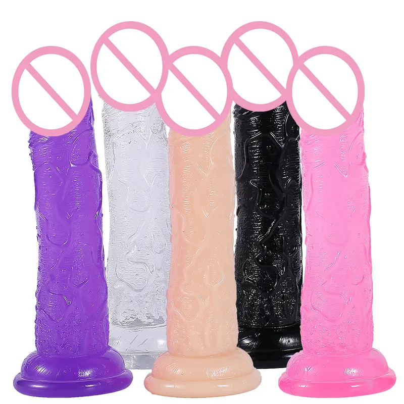 Consolador grande con pene para mujer, consolador sexual femenino realista con forma de pene, masajeador muscular relajante, productos sexuales para adultos, Juguetes sexuales