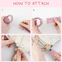 Attache-sucette en coton avec pince en bois de hêtre, portable, anti-perte, pour nouveau-né et bébé, également utilisable comme chaîne de dentition