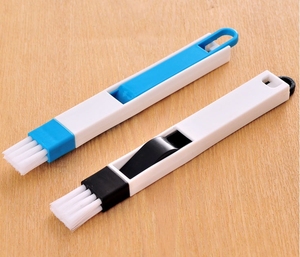 Juego de cepillos de limpieza 2 en 1 de plástico ecológico para ranuras de persianas, rieles de puertas y ventanas, teclados y rincones de cocina - Product Image 5