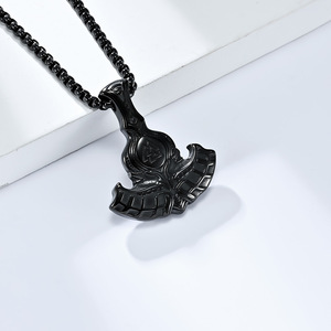 Nordic style fashion retro Viking Odin axe <b>titanium</b> steel necklace trendy retro artistic personalized men's pendant - Product Image 4