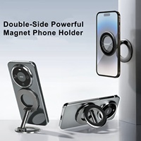 Support de téléphone magnétique double face pliable, rotatif à 360°, universel, en métal, pour la salle de sport, le bureau et le travail