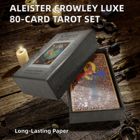 Cartas de Tarot Predictivas Aleister Crowley Luxe 80, Gran Set de Adivinación THOTH, Versión Americana de los Tres Magos, Caja de Regalo a Todo Color