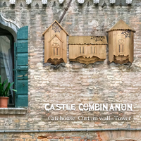 Nichoir en bois pour chauves-souris, conçu comme un château pour attirer les chauves-souris en extérieur et facile à installer. Nichoir en bois pour animaux de compagnie.