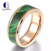 Gentdes Jewelry Custom Box Elder Holz Inlay Wolfram karbid Blank Trau ringe