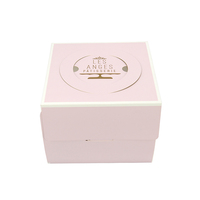 Boîtes à gâteaux transparentes de luxe 12 pouces, 12X12X6, emballage en carton avec poignée, pour anniversaire de noël, vente en gros