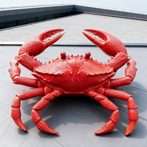 Изготовленная на заказ наружная статуя краба из Стекловолокна Скульптура морских животных для внутреннего и наружного украшения - Product Image 4