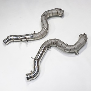 Compatible with Original Factory 304 Exhaust Downpipe with Unique Golden Fish Scale Welding for Mercedes-Benz AMG GLE63 - Product Image 4