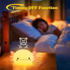 Linda Lámpara Nocturna de Silicona para Dormitorio Infantil, Lámpara de Noche con Control Táctil, Lámpara de Mesa Recargable por USB para Bebés y Niños - Product Image 2