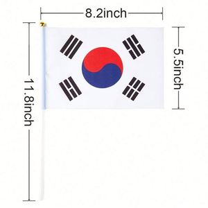 ธงชาติเกาหลีขนาดเล็กพกพาสะดวก พร้อมเสา PVC ทนทานต่อการซีดจาง สีสันสดใส - Product Image 3