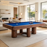 Table de billard professionnelle 9 pieds avec plateau en ardoise, coussinets en caoutchouc, poches de retour de balles, cadre en bois massif personnalisable, 3 couleurs disponibles