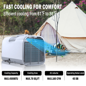 เครื่องปรับอากาศแบบพกพา 220v สำหรับเดินทางกลางแจ้ง เครื่องปรับอากาศขนาดเล็กแบบพกพาสำหรับเต็นท์ สีขาว สำหรับตั้งแคมป์ - Product Image 3