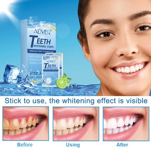 ALIVER Tiras Blanqueadoras de Dientes al por Mayor, 14 Sobres, Fórmula PAP, Tiras Blanqueadoras Dentales Antideslizantes para Uso Doméstico, 14 Piezas - Product Image 1
