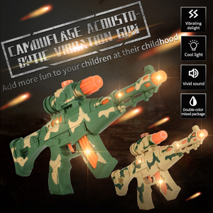 Jouets de pistolet en plastique pour enfants Camouflage Son Lumière Vibration Pistolet Garçon Armes électriques Jouet - Product Image 3