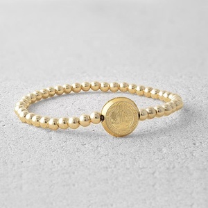 Nouveau Design En Acier Inoxydable Rond Pièce Pendentif Perlé Bracelet Vierge Marie Charme Bracelet Avec Croix Empilable <span class=keywords><strong>Scapulaire</strong></span> Bracelets - Product Image 5