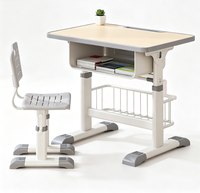 Bureau et chaise réglables en hauteur pour étudiants, avec structure métallique, pour projets scolaires, vente en gros OEM et ODM, 65*45