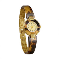 Montre bracelet rétro en écaille de tortue BS FA1836 pour femmes, montre-bracelet à quartz pour femmes avec cadran à chiffres romains vintage