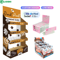 Présentoir en carton facile à assembler FSDU Pop up Paper Board Floor Display Shelf Tower Rack pour bonbons chocolat