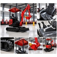 Mini-excavatrice de 1,8 tonne pour usage agricole, avec capot, moteur diesel, certifiée CE EPA EURO5, machine à chenilles pour ferme