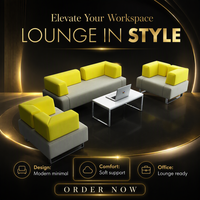 Ensemble de canapés de réception de bureau de style moderne, mobilier commercial avec couleur personnalisable