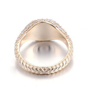 แหวนสไตล์ฮิปฮอปแบบกำหนดเอง ทองคำ 18k 14k สีเหลือง ประดับเพชรโมอิสซาไนต์ แหวนดอกไม้สัญญา แหวนเพชร แหวนแต่งงาน แหวนหมั้น สำหรับผู้หญิง ของขวัญ - Product Image 3