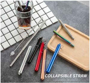 Boba <b>Drinking</b> <b>Straws</b> Retractable Telescopic Collapsible 18/8 18/10 Stainless Steel Drinkware Accessories - Product Image 2