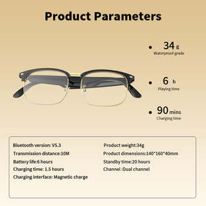 Gafas de Traducción BT Multifuncionales con Auriculares Integrados Capaces de <span class=keywords><strong>Escuchar</strong></span> <span class=keywords><strong>Música</strong></span>, Hacer Llamadas y Tomar Fotos, Traductores Inteligentes con IA - Product Image 6