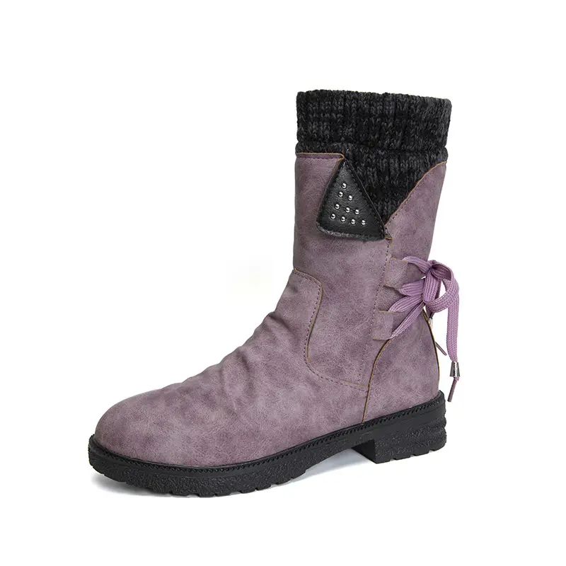 Inverno Novo Quente Confortável Zipper Luxo Designer Botas Grande Tamanho Ao Ar Livre Antiderrapante Chunky Sapatos Vintage Mulheres