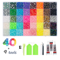 Strass en résine gelée de 3 mm à dos plat, assortiment de tailles pour DIY, chaussures, coques de téléphone et mugs à décorer