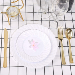 High Quality Seashell Recyclable Plastic Plates Hard Reusable Plastic Dessert Snack Plate for Christmas Party Wedding - Product Image 6