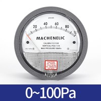 Manomètre magnétique à boîtier en aluminium antichoc pour la surveillance de la pression négative des conduits d'air des ventilateurs soufflants 0-100 Pa