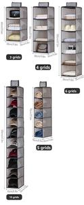Sac de rangement suspendu multicouche en tissu non tissé, organisateur de garde-robe domestique, pochettes de rangement pliables multi-usages pour vêtements - Product Image 6