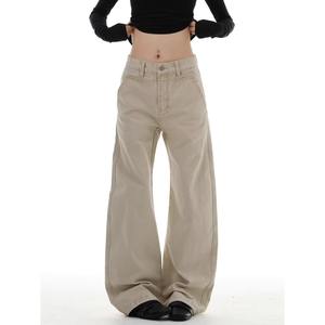 American Retro Deconstructed Washed Simple Versatile Straight-Leg Low Lightweight Denim <b>Jeans</b> Men Women Loose Slimming Draped - Product Image 6