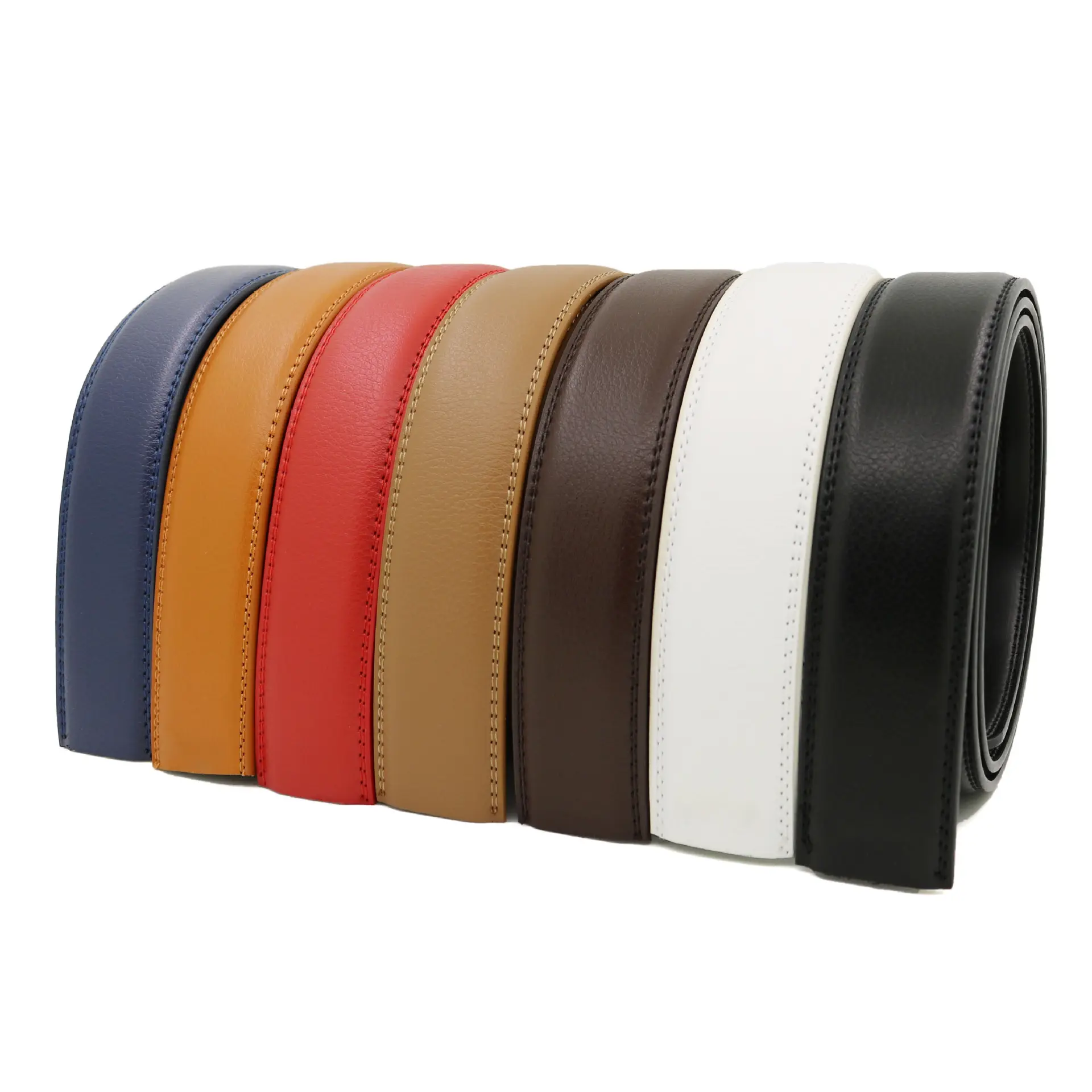 New Male Automatic Buckle Belts,No Buckle Belt Brand Men High Quality Male Genuine Strap Men's Belts Real Leather 3.5cm