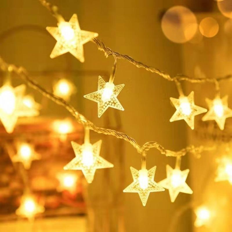 Wholesale Star LED String Lights Copper Wire Battery Operated Warm White Fairy Lights for Christmas Tree Holiday Party Decor